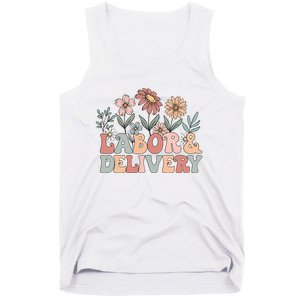 Retro Wildflowers Labor And Delivery Nurse Back To School Tank Top