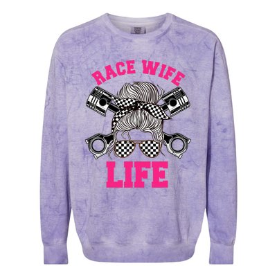 Race Wife Life Dirt Track Racing Racer Bike Car MX Colorblast Crewneck Sweatshirt