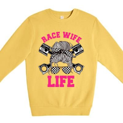 Race Wife Life Dirt Track Racing Racer Bike Car MX Premium Crewneck Sweatshirt