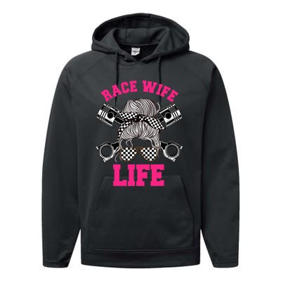 Race Wife Life Dirt Track Racing Racer Bike Car MX Performance Fleece Hoodie