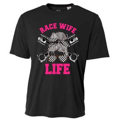 Race Wife Life Dirt Track Racing Racer Bike Car MX Cooling Performance Crew T-Shirt