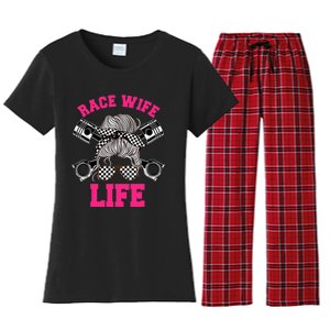 Race Wife Life Dirt Track Racing Racer Bike Car MX Women's Flannel Pajama Set