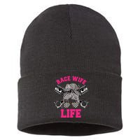 Race Wife Life Dirt Track Racing Racer Bike Car MX Sustainable Knit Beanie