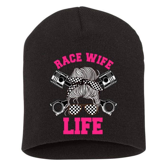 Race Wife Life Dirt Track Racing Racer Bike Car MX Short Acrylic Beanie