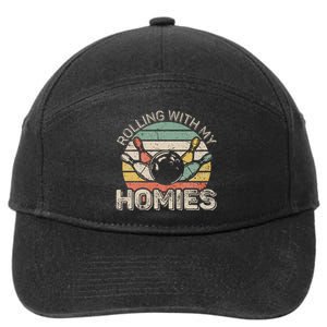 Rolling With My Homies Retro Bowling Bowler 7-Panel Snapback Hat