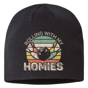 Rolling With My Homies Retro Bowling Bowler Sustainable Beanie