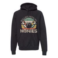 Rolling With My Homies Retro Bowling Bowler Premium Hoodie