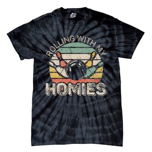 Rolling With My Homies Retro Bowling Bowler Tie-Dye T-Shirt