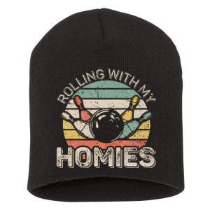 Rolling With My Homies Retro Bowling Bowler Short Acrylic Beanie