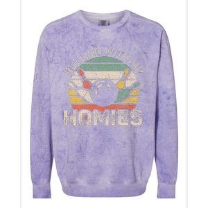 Rolling With My Homies Retro Bowling Bowler Team Colorblast Crewneck Sweatshirt