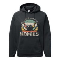 Rolling With My Homies Retro Bowling Bowler Team Performance Fleece Hoodie