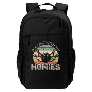 Rolling With My Homies Retro Bowling Bowler Team Daily Commute Backpack