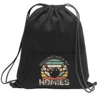 Rolling With My Homies Retro Bowling Bowler Team Sweatshirt Cinch Pack Bag