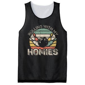 Rolling With My Homies Retro Bowling Bowler Team Mesh Reversible Basketball Jersey Tank