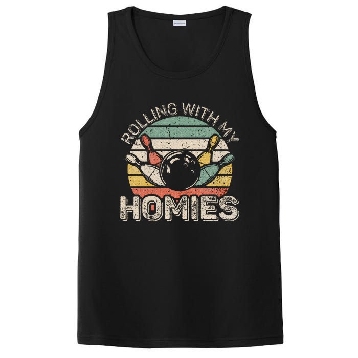 Rolling With My Homies Retro Bowling Bowler Team PosiCharge Competitor Tank