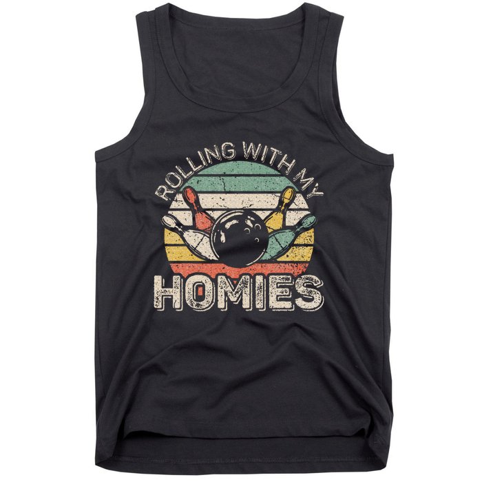 Rolling With My Homies Retro Bowling Bowler Team Tank Top