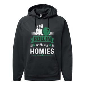 Rollin with my Homies Retro Bowling Performance Fleece Hoodie