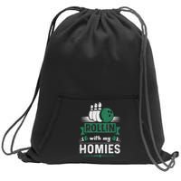 Rollin with my Homies Retro Bowling Sweatshirt Cinch Pack Bag