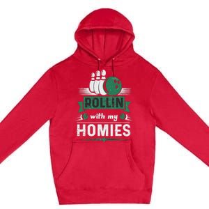 Rollin with my Homies Retro Bowling Premium Pullover Hoodie