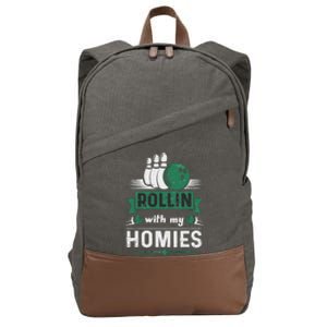 Rollin with my Homies Retro Bowling Cotton Canvas Backpack