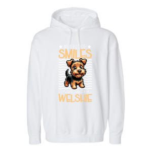 Running With My Welsh Terrier Funny Gift Garment-Dyed Fleece Hoodie