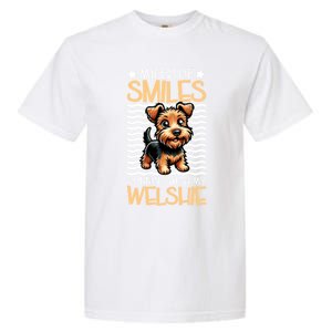 Running With My Welsh Terrier Funny Gift Garment-Dyed Heavyweight T-Shirt