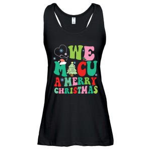 Retro We Micu A Merry Christmas Medical Icu Rn Aide Tech Ladies Essential Flowy Tank