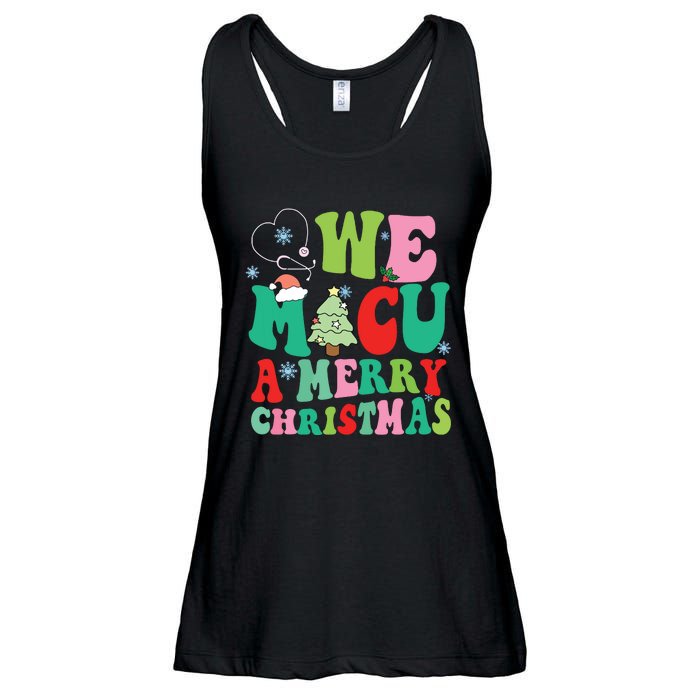 Retro We Micu A Merry Christmas Medical Icu Rn Aide Tech Ladies Essential Flowy Tank