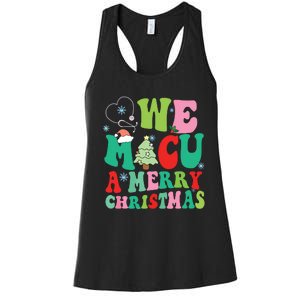 Retro We Micu A Merry Christmas Medical Icu Rn Aide Tech Women's Racerback Tank