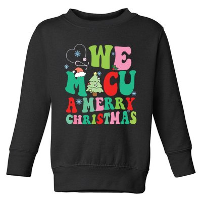 Retro We Micu A Merry Christmas Medical Icu Rn Aide Tech Toddler Sweatshirt