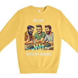 Rolling With My Homies Tabletop Gamer Premium Premium Crewneck Sweatshirt