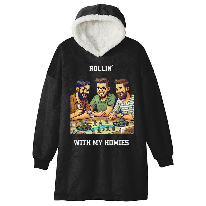 Rolling With My Homies Tabletop Gamer Premium Hooded Wearable Blanket