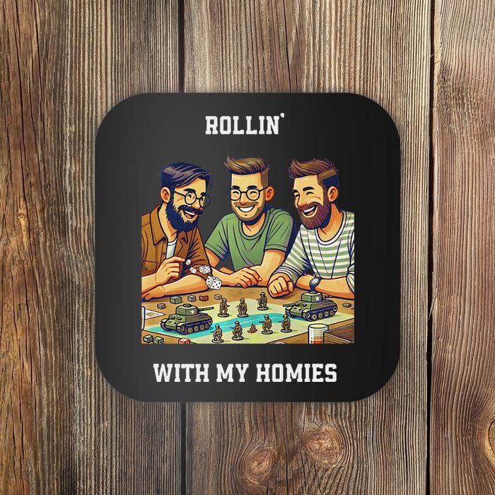 Rolling With My Homies Tabletop Gamer Premium Coaster