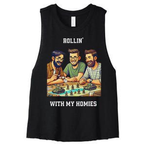 Rolling With My Homies Tabletop Gamer Premium Women's Racerback Cropped Tank