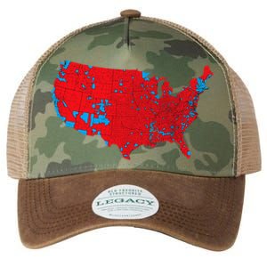 Red Wave Map Of Usa In The 2024 Presidential Election Maga Legacy Tie Dye Trucker Hat