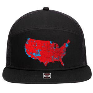 Red Wave Map Of Usa In The 2024 Presidential Election Maga 7 Panel Mesh Trucker Snapback Hat