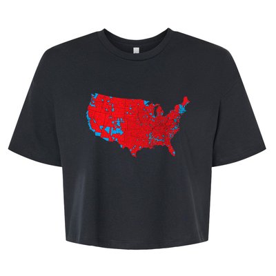 Red Wave Map Of Usa In The 2024 Presidential Election Maga Bella+Canvas Jersey Crop Tee