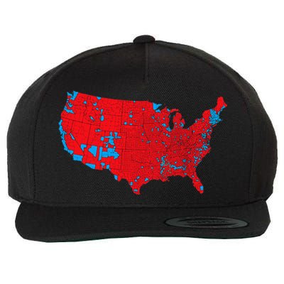 Red Wave Map Of Usa In The 2024 Presidential Election Maga Wool Snapback Cap