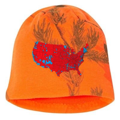 Red Wave Map Of Usa In The 2024 Presidential Election Maga Kati - Camo Knit Beanie