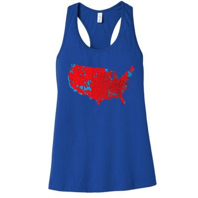 Red Wave Map Of Usa In The 2024 Presidential Election Maga Women's Racerback Tank