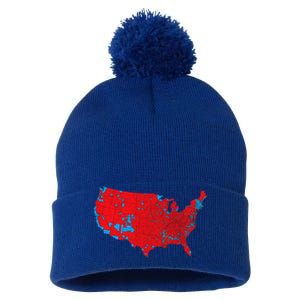 Red Wave Map Of Usa In The 2024 Presidential Election Maga Pom Pom 12in Knit Beanie