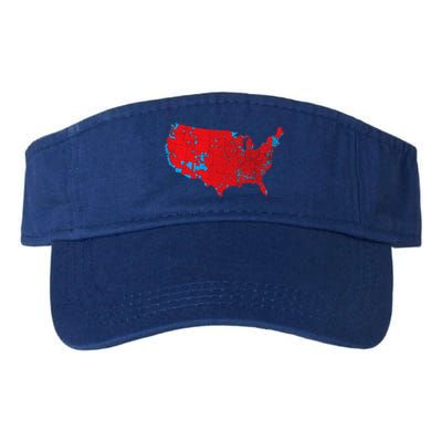 Red Wave Map Of Usa In The 2024 Presidential Election Maga Valucap Bio-Washed Visor