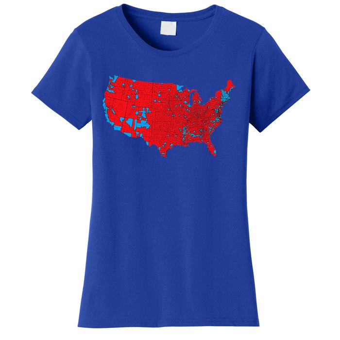 Red Wave Map Of Usa In The 2024 Presidential Election Maga Women's T-Shirt