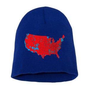 Red Wave Map Of Usa In The 2024 Presidential Election Maga Short Acrylic Beanie