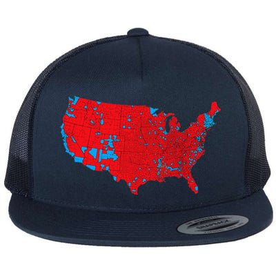 Red Wave Map Of Usa In The 2024 Presidential Election Maga Flat Bill Trucker Hat