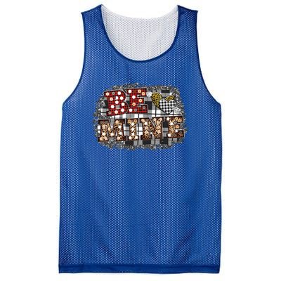 Retro Western Marquee Be Mine Valentines Day Aesthetic Love Funny Gift Mesh Reversible Basketball Jersey Tank