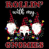 Rollin With My Gnomies Roll For Initiative Christmas Gnomes Gift Flexfit Unipanel Trucker Cap