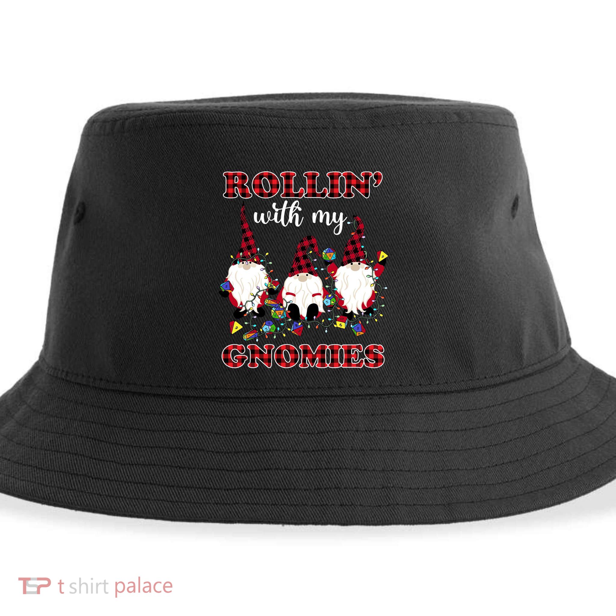 Rollin With My Gnomies Roll For Initiative Christmas Gnomes Gift Sustainable Bucket Hat