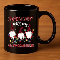 Rollin With My Gnomies Roll For Initiative Christmas Gnomes Gift 11oz C Handle Ceramic Mug