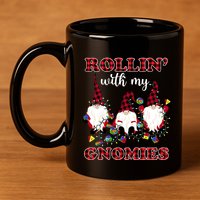 Rollin With My Gnomies Roll For Initiative Christmas Gnomes Gift 11oz C Handle Ceramic Mug